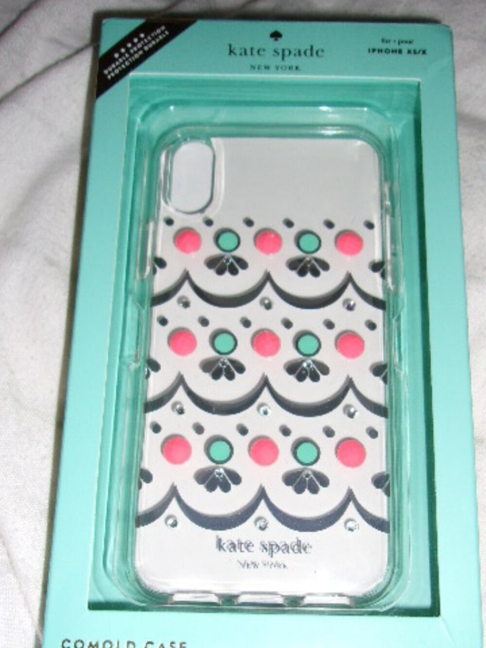 Kate spade I phone case XS/X‎ New Embellished clear case
